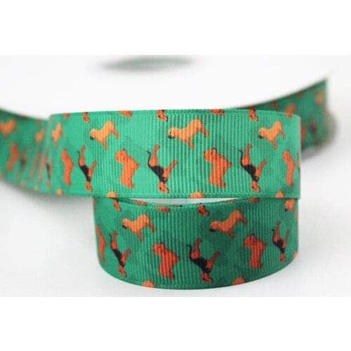 Hound Printed Grosgrain Ribbon Diy Handmade Hair Bow Sewing Supplies Wedding Party Decoration 16-75mm