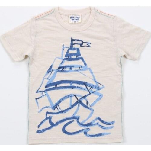 Summer Boy Cotton T shirts USA O-neck Print boys t shirt abstract Boat Sail Boy Children Boy Clothing Nonono Tee t604