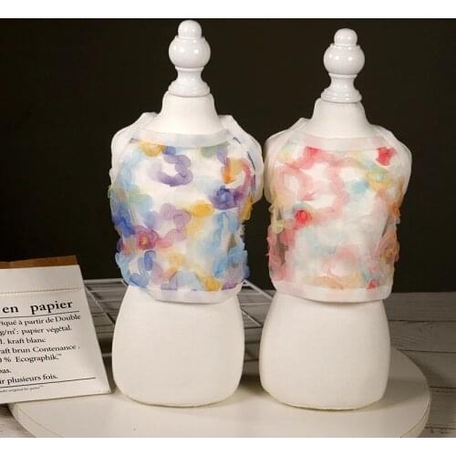 Summer Cat Dog Clothes Short Dog Vest Yorkshire Pomeranian Poodle Bichon Schnauzer Pug French Bull Dog Clothing Skirt Costumes