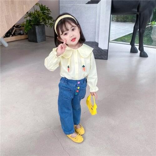 Fashion Children Clothes Spring Summer Girls Cotton Blouses Shirts Kids Teenagers Outwear Breathable High Quality