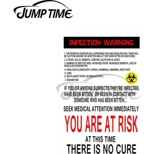 Jump Time 13 x 4.5cm For Zombie Infection Warning Bumper Car Decal Motorcycle Car Stickers Refrigerator Decoration Scratch-Proof