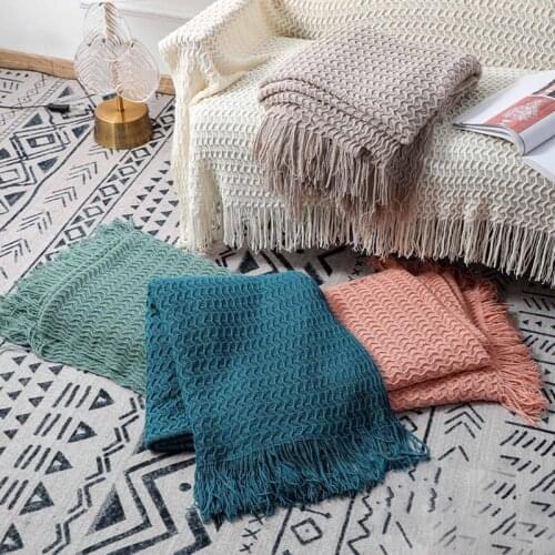 Nordic Knitted Throw Thread Blanket on the Bed Sofa Plaid Travel TV Nap Blankets Soft Towel Bed Plaid Tapestry Valentines Day