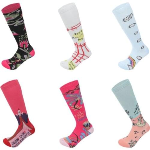 1 Pair Compression Socks For Men Women Creative Abstrct Pattern Art Stockings Running Breathable Long Socks For Male Travel Sock
