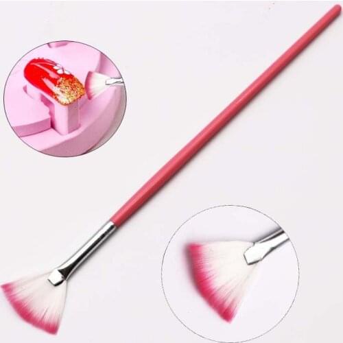 New Nail Art Brush Fan Gradient Paint Draw Dust Glitter Powder Remover Clean Pen Acrylic Liner UV Gel Polish Tips Tool Manicure