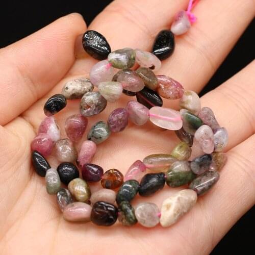 New Natural Stone Beads Tourmaline Loose Bead for Jewelry Making Women Bracelet Necklace Supplies