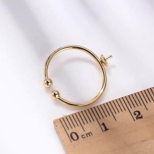 Charm Ring Base Mountings Findings Settings Adjustable Ring Jewelry Parts Fittings Accessories for Pearl Beads Stones 30pcs/lot