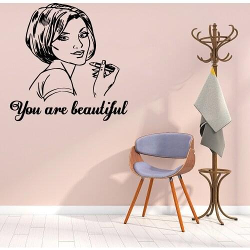Drop Shipping Beauty Salon Vinyl Kitchen Wall Stickers Wallpaper For Kids Rooms Decoration Wall Art MURAL Drop Shipping