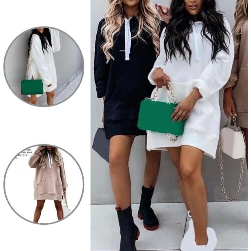 Pullover Popular Solid Color Side Split Hoodie Autumn Winter Hooded Top Long Sleeve for Daily Wear