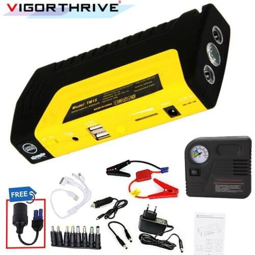 With Electric Air Pump Car Charger Auto Engine Car Jump Starter 12V Mini Emergency Start Car Booster Power Bank Battery starter