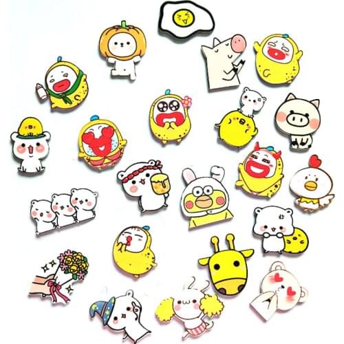 Christmas cartoon chicken Little bear small animal Poached Egg acrylic Kitchen Decorative Refrigerator Fridge Magnet Stickers