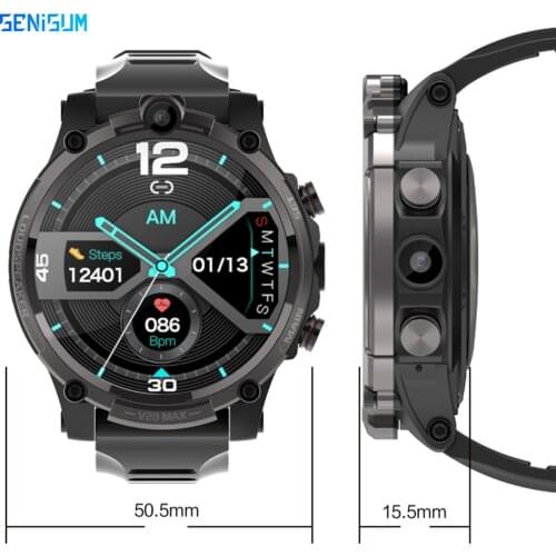 Android 8.1 Smart Watch 4G LTE GPS Navigation 1.6 Inch HD Screen Dual Cameras Wifi Heart Rate Blood Pressure Monitor Phone Watch