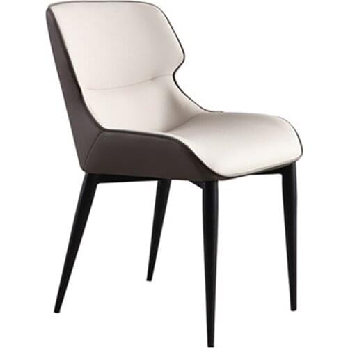 Modern minimalist dining chair home Nordic light luxury back chair Italian hotel restaurant creative leather chair dining table
