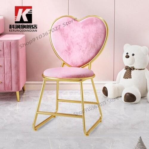 Dressing Stool Nordic Bedroom Dressing Table Chair Net Red Manicure Milk Tea Shop Back Stool Cute Girl Heart-shaped Chair
