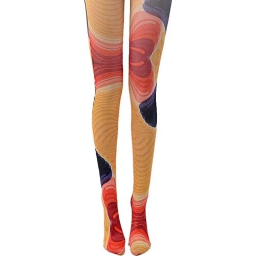 Unique swirl Color stripe pattern stockings Japanese cosply Lolita Tights High-quality silk stockings shaping leggin 1order=1pc
