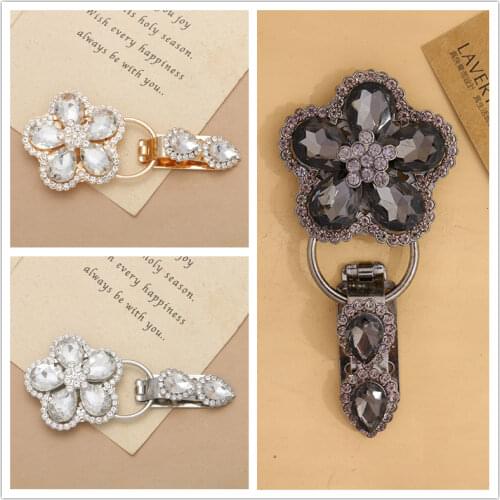 Shiny Glass Fur buttons Sewing Rhinestone buckles Fur Garment