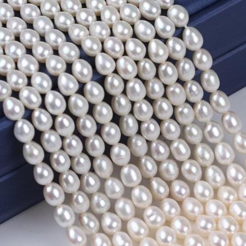 Natural Freshwater Pearl Beads Rice Shape Natural Pearls For Jewelry Making DIY Elegant Bracelet Necklace Size 5-6mm