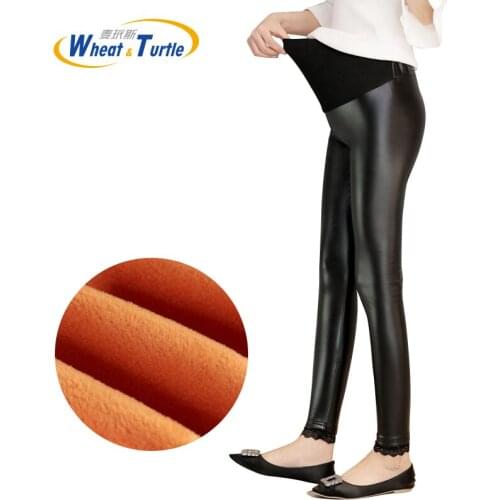 Winter Thickening Velvet Warm Pregnant Leggings Pregnant Women Pants Trousers Elastic Pencil Pants Leggings for pregnant women