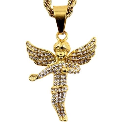 1pc CZ Micro Pave Angel Pendants or Charms for Bangles Jewelry Making for Women Girl Cupid Cubic Angel Charm with Crystal LO2D94