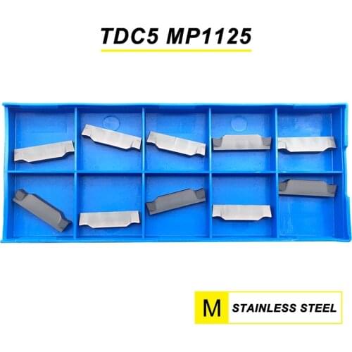 10PCS TDC5 MP1125 Carbide Inserts High Quality 5MM Grooving Turning Tool TDC5 Blades CNC Lathe Tools Slotting For TTER Holder