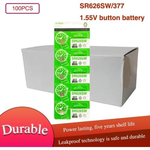 100PCS Maxell 100% Original 377 SR626SW SR626 AG4 1.55V Silver Oxide Watch Battery SR626SW 377 Button Coin Cell MADE IN JAPAN