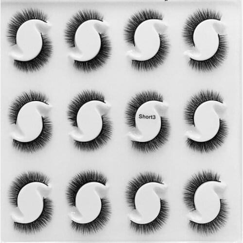 QUXINHAO 12Pairs 3D mink false eyelashes natural / thick long eyelashes small bundle makeup beauty extension tool