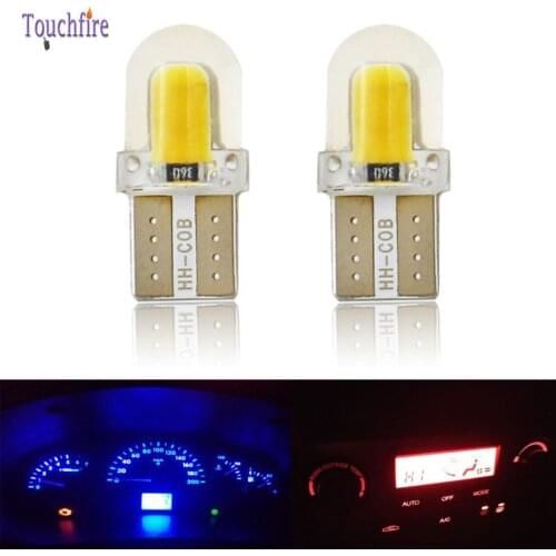 4pcs LED Bulbs White T10 W5W 168 501 W5W Read Lamp COB Interior Clearance Instrument Lights 12V 6000K Red Amber yellow Ice Blue