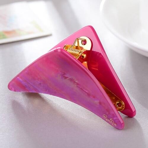 Acrylic Hair Claw Clip Gold Teeth Alloy Korean Style hair jewelry Triangle Hair Clamp