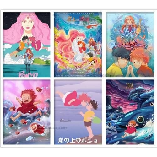 5d Diy Diamond Painting Anime Ghibli Movie Ponyo On The Cliff Poster Diamond Mosaic Embroidery Cross Stitch Kits Home Decor Gift