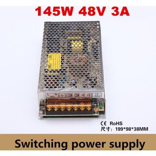 145W Power supplies 48V 3A Switching Power Supply Driver LED Strip light transformer Display AC110V-240V Input (S-145-48)