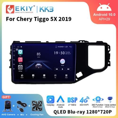 EKIY 10" 8 Core Android 10.0 For Chery Tiggo 5X 2019 Car Radio All-in-One Multimedia Player GPS Navigation Stereo No DVD 2 Din