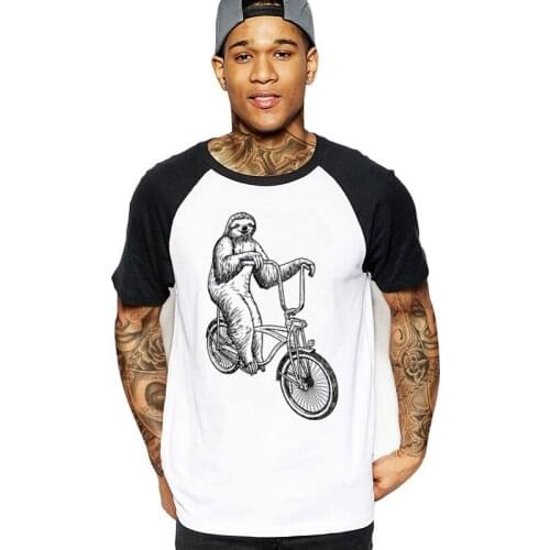 2020 streetwear Sloth Riding Bike Biking Evolution T shirts Men mountain biker t-shirt male bicycle bmx tshirt rider MTB Enduro