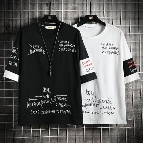 2021 Loose Hip Hop T Shirt Men Casual Summer Japan Tshirt Streetwear Half Sleeve Funny Gothic T Shirts O-neck High Street Tops