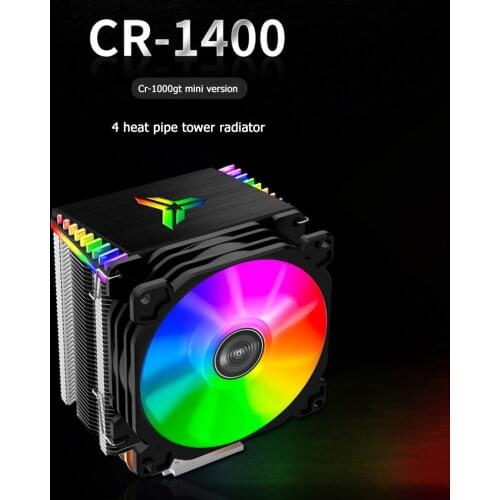 Jonsbo CR1400 PWM 4Pin 12V PC LED Fan Cooling RGB 4 Heat-pipes CPU Cooler Computer Radiator for Intel 1151/1155/AM3/AM4 CPU Cool