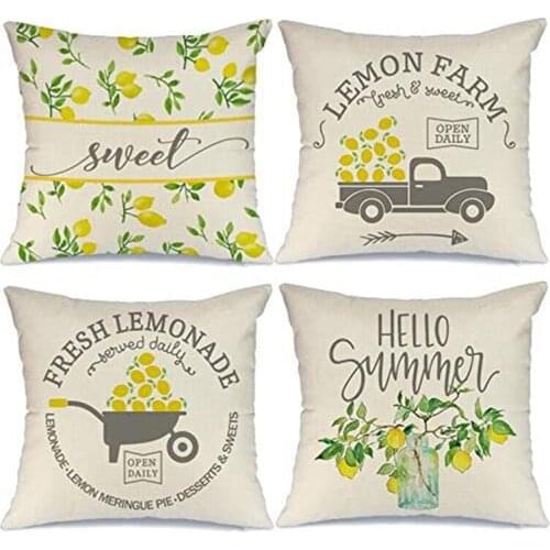 Summer Decorations Pillow Covers 18X18 Decorative Throw Pillows Summer Farmhouse Decor Pillows Case For Home-ABUX