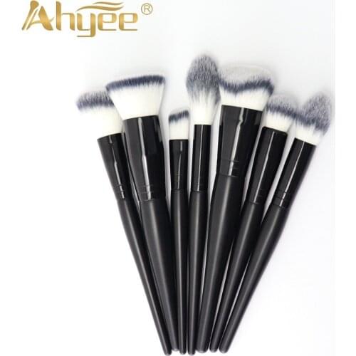 Ahyee New 7 PCS Makeup Brush set Compact Soft Synthetic Hair Wood Handle Used For Foundation Highlighter Contour Brush Woman