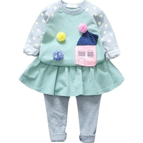 2019 Autumn baby girl clothes kids girls sets cute cotton sweatshirt+culottes 2-piece suits children clothing set 2 colors 1-11Y