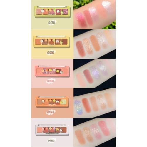 Keyboard-style Eyeshadow Palette 5 Colors High Pigmentation Waterproof Eyeshadow Powder Smooth Long lasting Eye Makeup TSLM1
