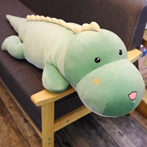 80-170 cm Cute Long Dinosaur pillow plush toys cute Green Dinosaur girls bed holding a sleeping doll long pillow cushion doll