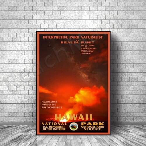 Hawaii National Park Poster, wpa poster, national parks, vintage art