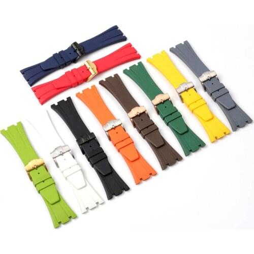 27mm Black blue 15703 nature Rubber silicone Watchband Men Watch Strap Band For AP Watch Audemars And Piguet belt tools