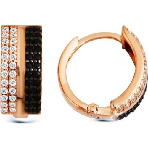 Argentum Concept-Black White Stone Silver Ring Earrings