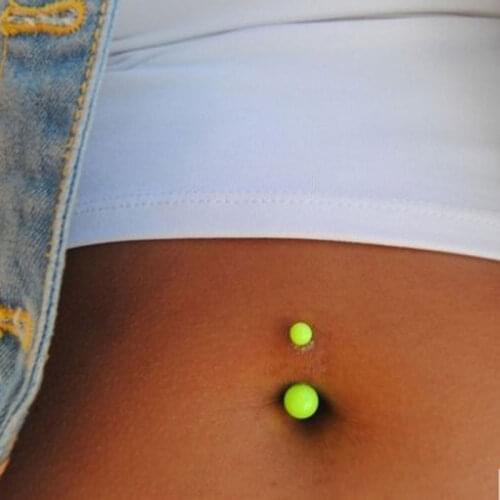 1 Piece 14G Neon Color Candy Colorful Belly Ring Curved Banana Navel Bell Button Ring Rose Gold Earring Body Piercing Jewelry