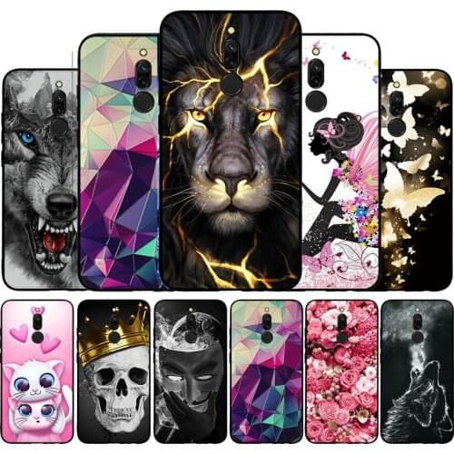 Silicon Case For Xiaomi Redmi 8 Case Soft TPU Back Cover On Redmi 8 Bumper hongmi 8 Xiomi Redmi8 phone shell Cute Cat Wolf Bag
