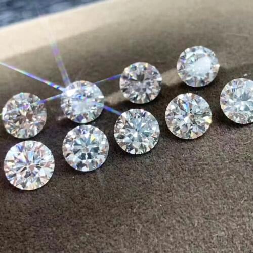 1ct top quality synthetic moissanites diamonds with certificate D color round brilliant cut moissanites gem stone