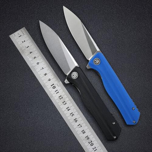 Petrified fish G10 handle D2 steel blade 2CR13 liner ball bearing flipper folding knife camping hunting EDC pocket tool PF818