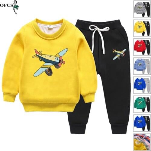 New Boys Girls Clothes Warm Suit Sweatshirt + Pants 2PCS/Set Winter Tracksuits Kids Sport Suit 2-10Years Old Kids Casual Outwear