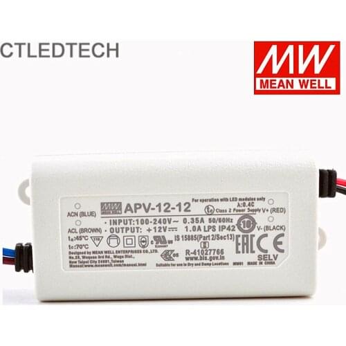 LED Low Voltage Power Supply 5V10W12V12W24V12W15V12W 5V2A 12V1A UL CE Listed Class 2 APV-12-5 APV-12-12 APV-12-15 APV-12-24