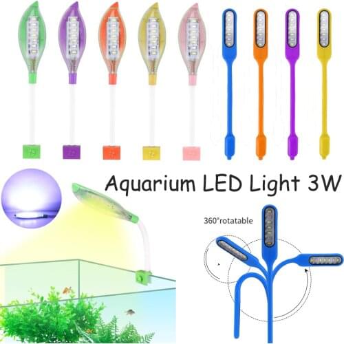 USB Aquarium LED Lights 360Degrees Rotatable Aquarium Lamp Magnetic Fixing Bright Clip 3W Plant Grow For Slim Fish Tank Lighting