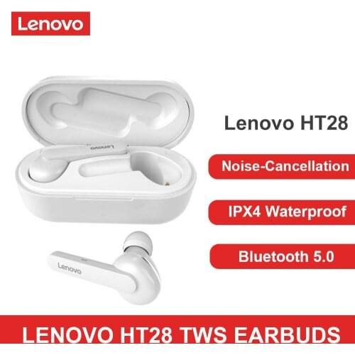 Lenovo HT28 TWS Bluetooth 5.0 Headphones Noice Cancelling Wireless Earphones Auto Connect Waterproof Earbuds With 400mAh Case
