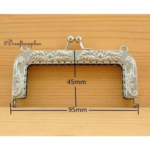 Metal frame sewing bag purse frame clasp nickel vintage alloying 9.5 cm D19
